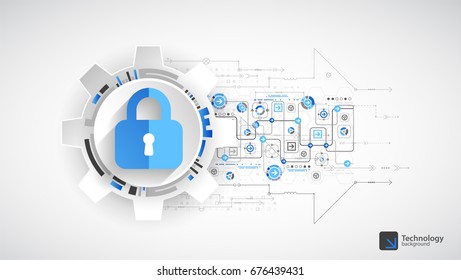 Protection concept. Protect mechanism, system privacy. Vector illustration