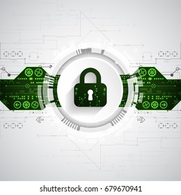 Protection concept. Protect mechanism, system privacy. Vector illustration