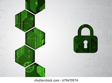 Protection concept. Protect mechanism, system privacy. Vector illustration
