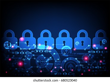 Protection concept. Protect mechanism, system privacy. Vector illustration