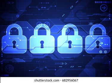 Protection concept. Protect mechanism, system privacy. Vector illustration
