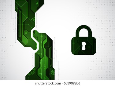 Protection concept. Protect mechanism, system privacy. Vector illustration
