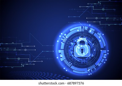 Protection concept. Protect mechanism, system privacy. Vector illustration