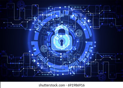 Concepto de protección. Proteger el mecanismo, la privacidad del sistema. Ilustración del vector