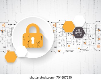 Protection concept. Protect mechanism, system privacy. Vector illustration
