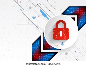 Protection concept. Protect mechanism, system privacy. Vector illustration