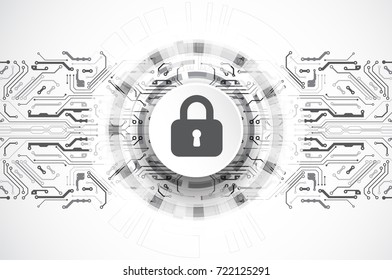Protection concept. Protect mechanism, system privacy. Vector illustration