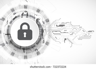 Protection concept. Protect mechanism, system privacy. Vector illustration
