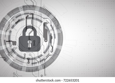 Protection concept. Protect mechanism, system privacy. Vector illustration