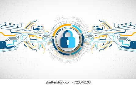 Protection concept. Protect mechanism, system privacy. Vector illustration