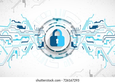 Protection concept. Protect mechanism, system privacy. Vector illustration