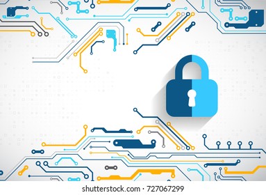 Protection concept. Protect mechanism, system privacy. Vector illustration