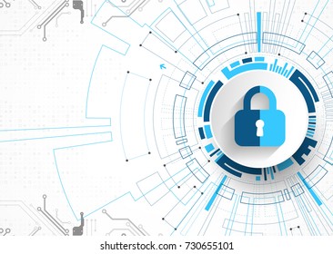 Protection concept. Protect mechanism, system privacy. Vector illustration