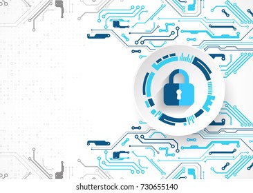 Protection concept. Protect mechanism, system privacy. Vector illustration