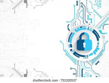 Protection concept. Protect mechanism, system privacy. Vector illustration