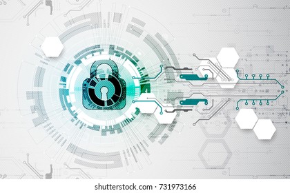 Protection concept. Protect mechanism, system privacy. Vector illustration