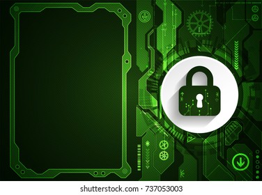 Protection concept. Protect mechanism, system privacy. Vector illustration