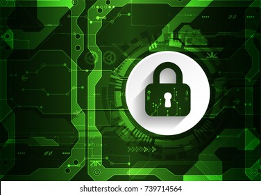 Protection concept. Protect mechanism, system privacy. Vector illustration