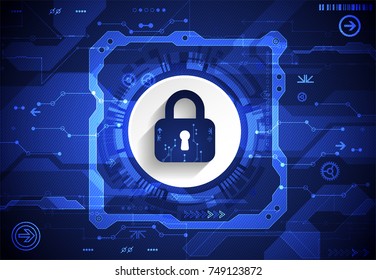 Protection concept. Protect mechanism, system privacy. Vector illustration
