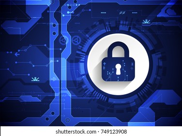 Protection concept. Protect mechanism, system privacy. Vector illustration