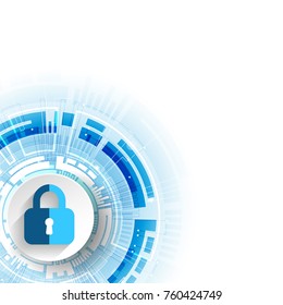 Protection concept. Protect mechanism, system privacy. Vector illustration