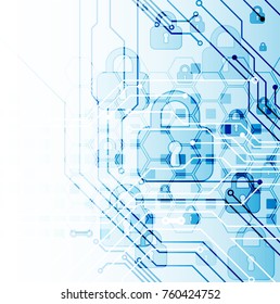 Protection concept. Protect mechanism, system privacy. Vector illustration