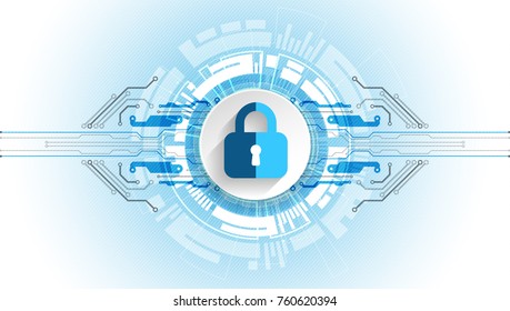 Protection concept. Protect mechanism, system privacy. Vector illustration