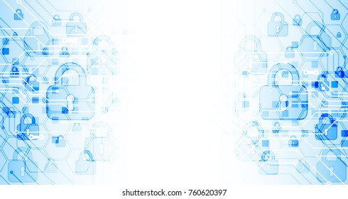 Protection concept. Protect mechanism, system privacy. Vector illustration