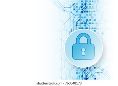 Protection concept. Protect mechanism, system privacy. Vector illustration