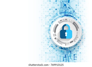 Protection concept. Protect mechanism, system privacy. Vector illustration