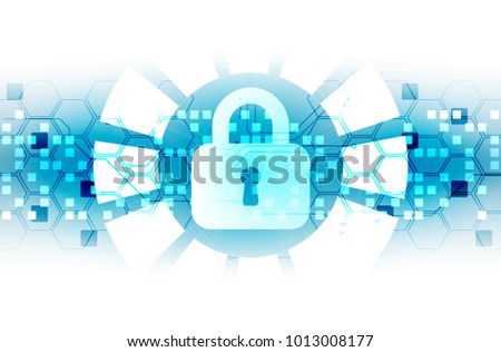 Protection concept. Protect mechanism, system privacy. Vector illustration