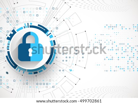 Protection concept. Protect mechanism, system privacy. Vector illustration