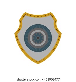 Protection concept represented by shield icon. Isolated and flat illustration
