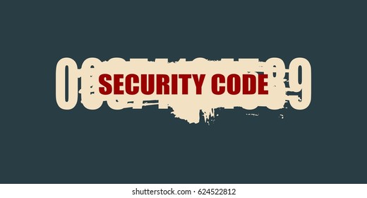 Protection concept. Security code numbers behind the brush stroke. Digital technology background.
