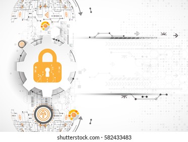 Protection concept. Security mechanism, system privacy. Digital technology background. Vector