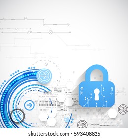 Protection concept. Security mechanism, system privacy. Digital technology background. Vector