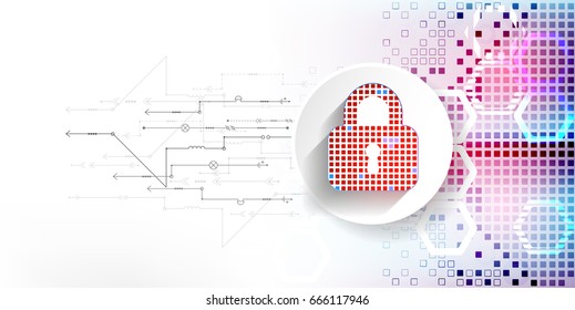 Protection concept. System privacy. Vector