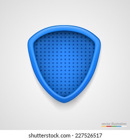 Protection concept. Vector illustration of blue shield