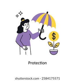 Protection Concept vector illustration.  isolated on white Background. 