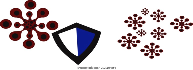 Protección de la corona 19 ilustración vectorial de icono, la infección del icono corona 19 en 2022.