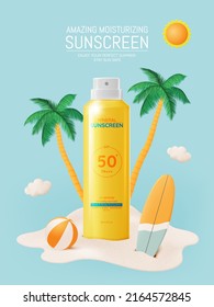 Protección diseño de productos cosméticos, protección solar y productos cosméticos de baño de sol diseño de cara y loción corporal, crema hidratante, líquido. elementos dibujados en color pastel