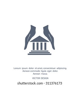 protection and courthouse icon