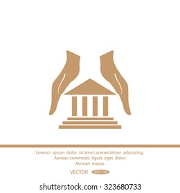 protection and courthouse icon