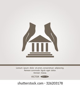 protection and courthouse icon