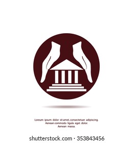 protection and courthouse icon