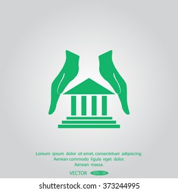 protection and courthouse icon