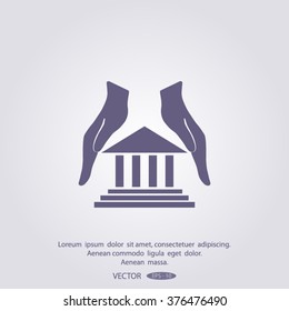 protection and courthouse icon