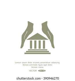 protection and courthouse icon