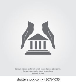 protection and courthouse icon