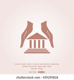 protection and courthouse icon